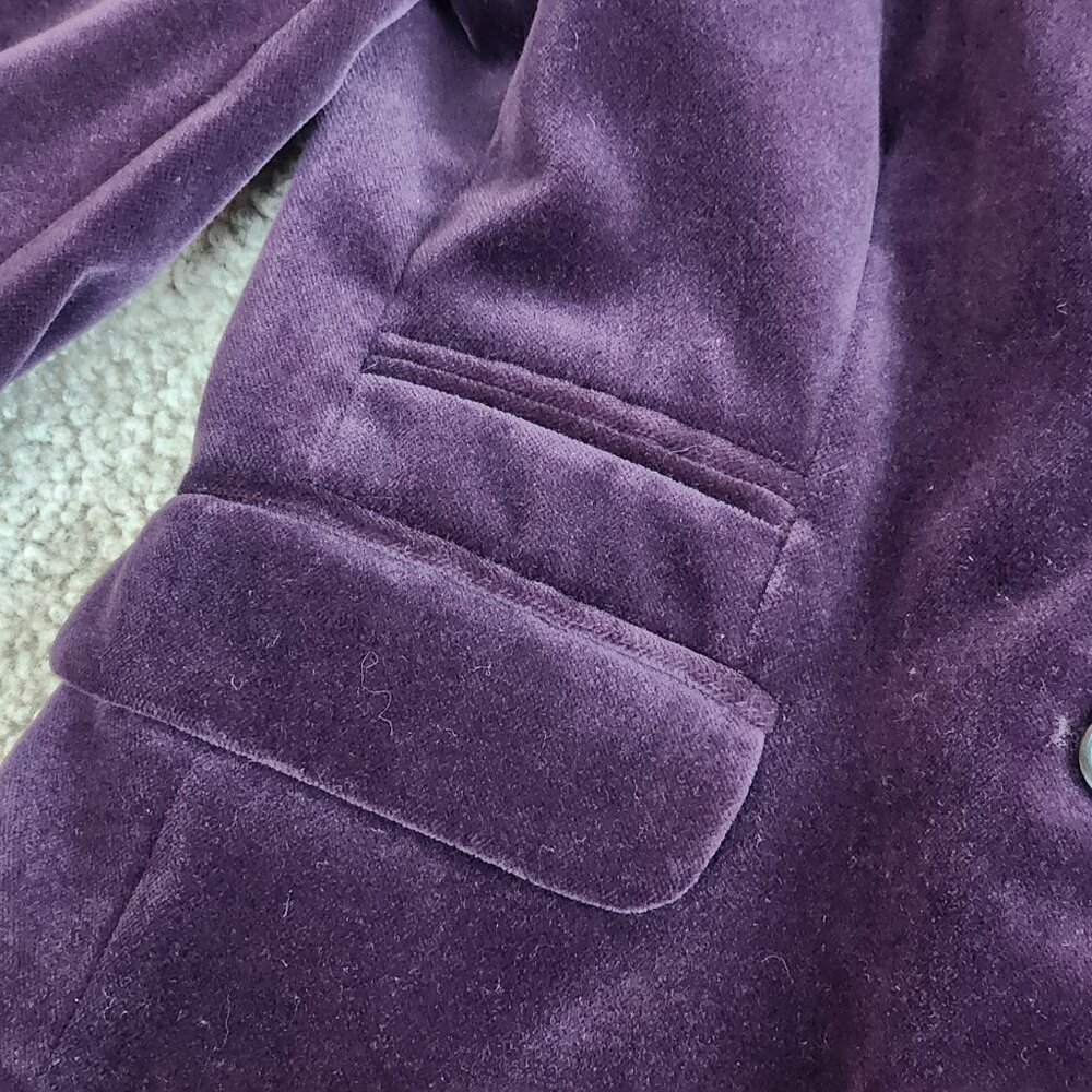 J. Crew Velvet Schoolboy Blazer Plum Eggplant Purple - Picture 11 of 12